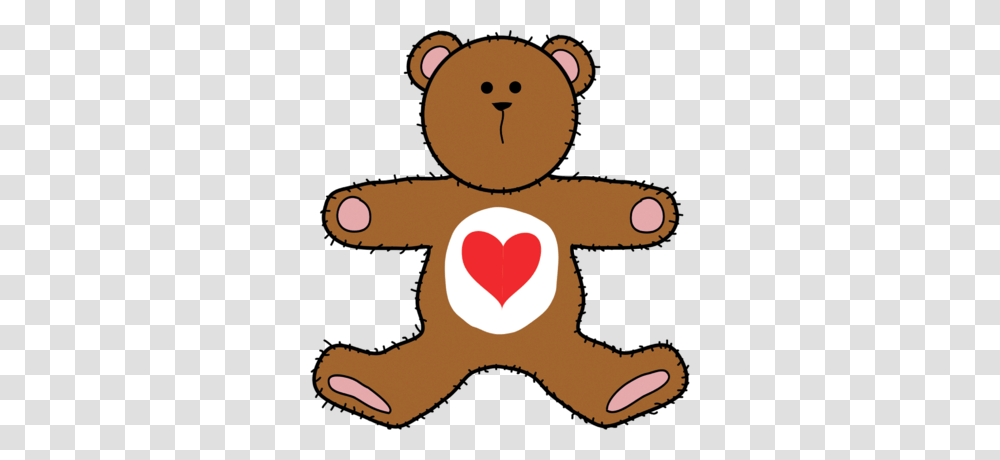 Image Teddy Bear With Heart On Chest, Toy, Plush, Gingerbread, Cookie Transparent Png