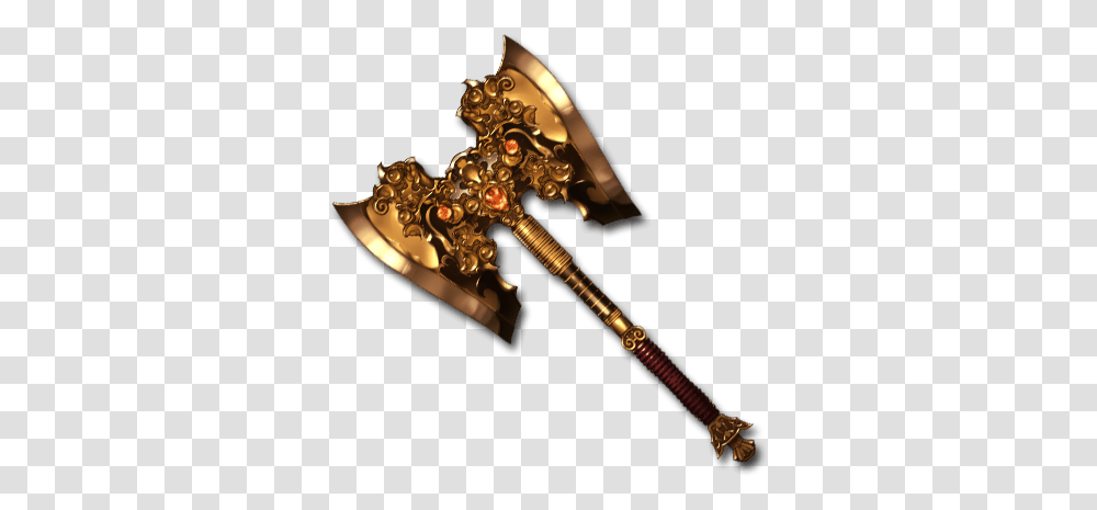 Image Three Tiger Granblue Granblue Fantasy Gold Axe, Bronze, Tool, Sword, Blade Transparent Png