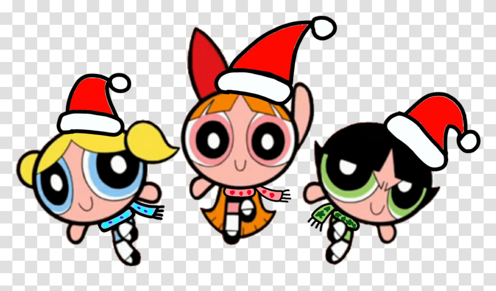 Image Wear Christmas Hat Powerpuff Boys, Label, Sticker Transparent Png