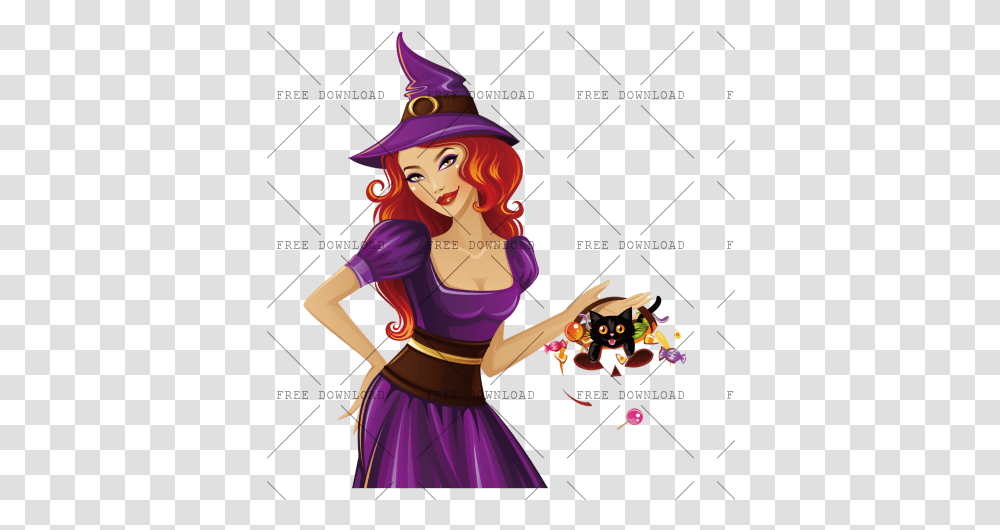 Image With Background Beautiful Witch Clip Art, Clothing, Person, Performer, Costume Transparent Png