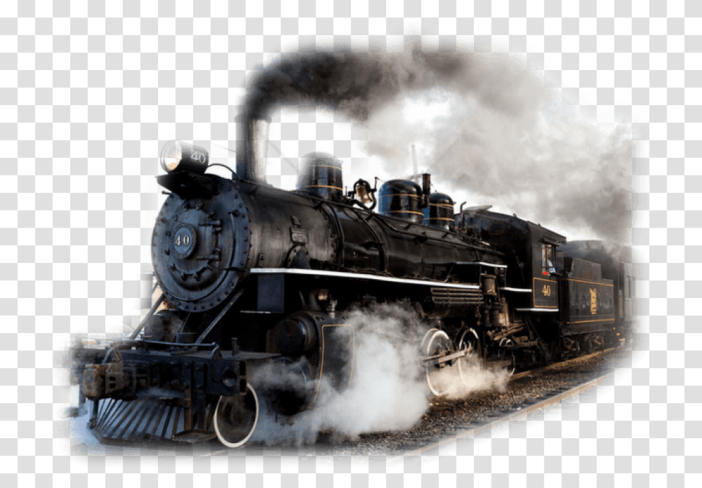 Image With Background Train, Locomotive, Vehicle, Transportation, Steam Engine Transparent Png