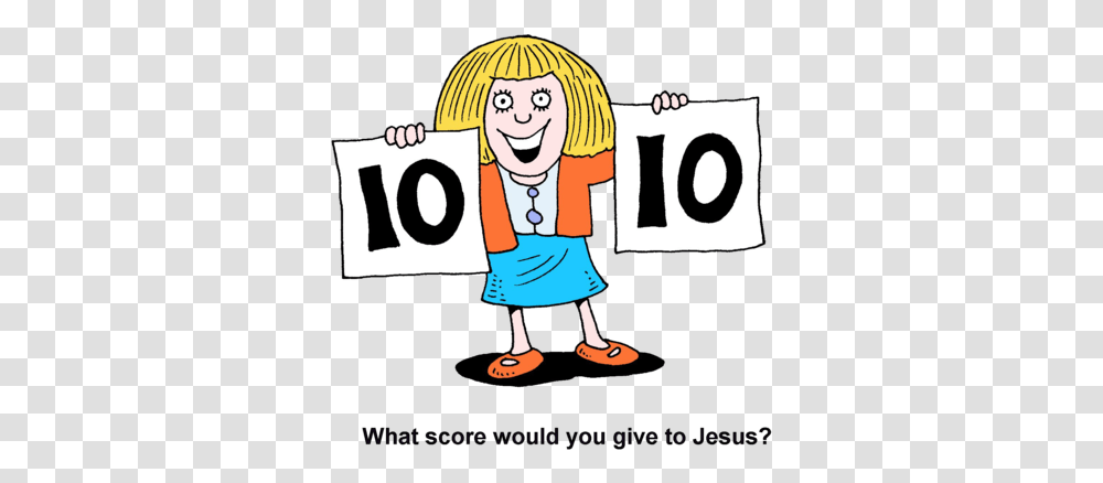 Image Woman Holding Up Two Score Cards, Number, Word Transparent Png