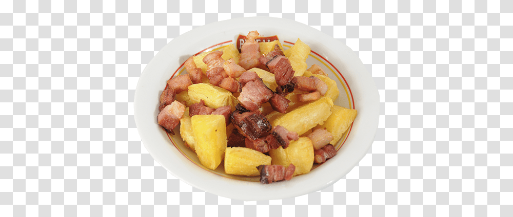 Imagem Mandioca Com Bacon Home Fries, Pork, Food, Dish, Meal Transparent Png
