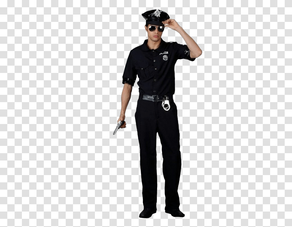 Images Background Police Halloween Costume Men, Person, Military Uniform, Officer, Sunglasses Transparent Png