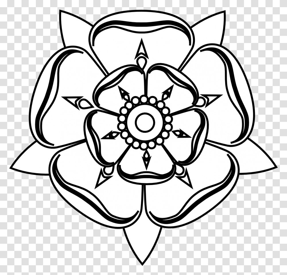 Images For Black And White Rose Pencil Drawing Tudor Rose Colouring Page, Pattern, Ornament, Star Symbol Transparent Png