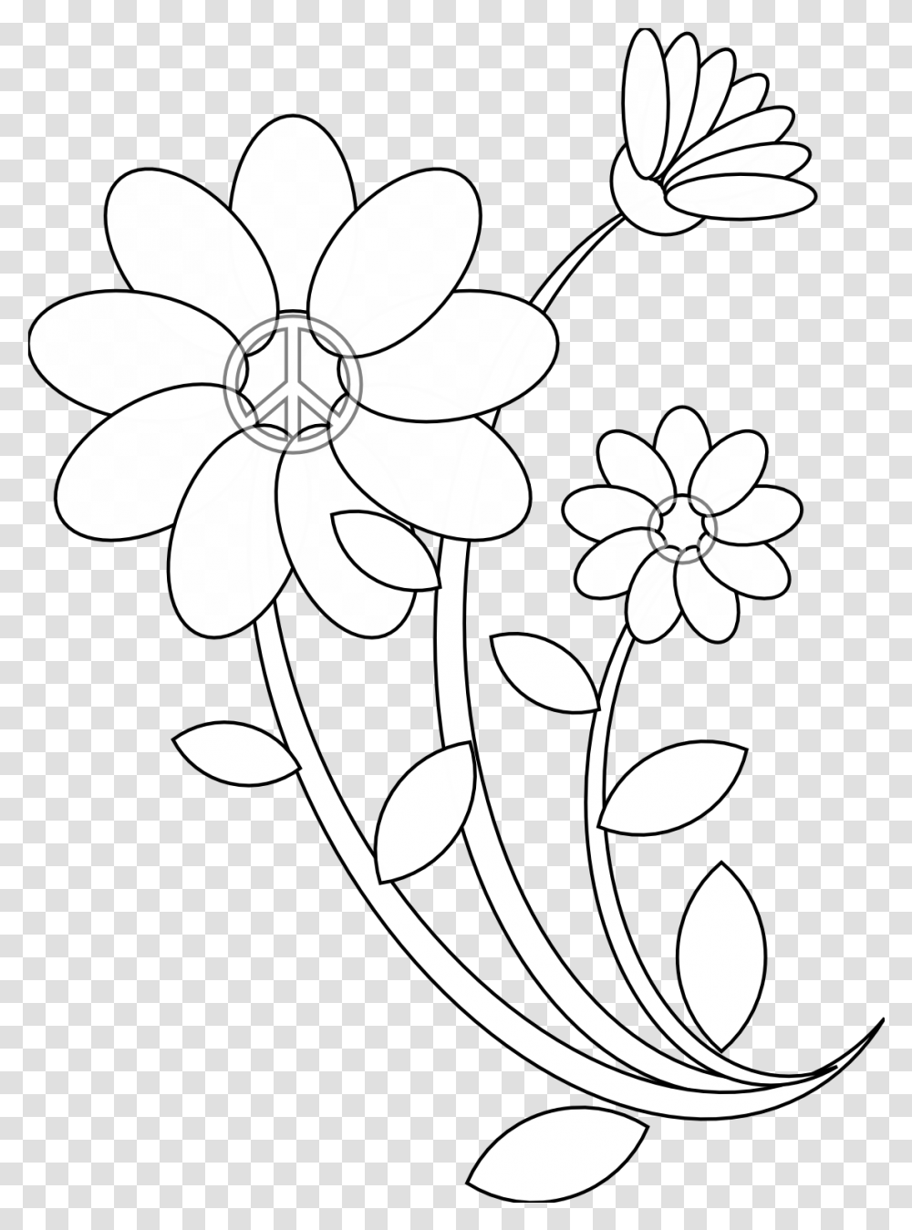 Images Of Line Drawing Flowers Line Art Drawing Flowers Drawing All Flower, Graphics, Floral Design, Pattern, Plant Transparent Png