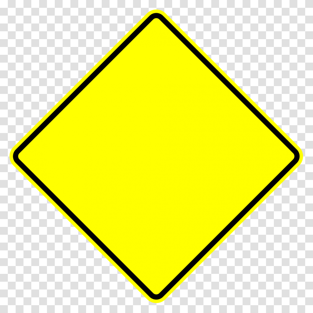 Images Of Yellow Shape Blank Caution Sign Clipart, Road Sign, Stopsign Transparent Png