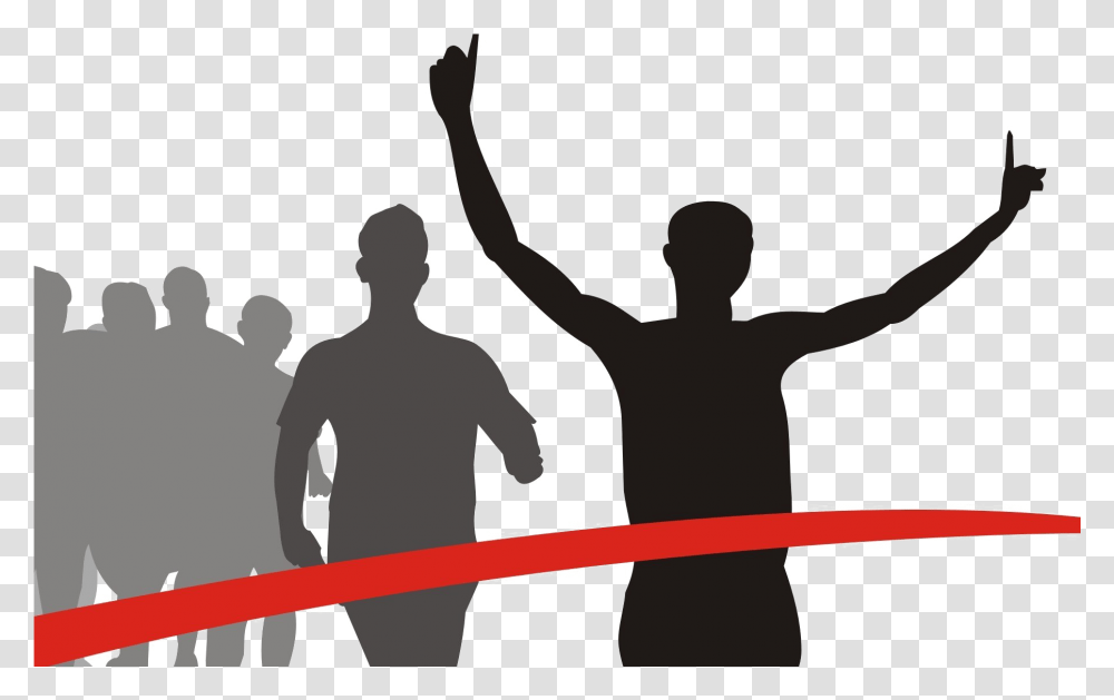 Images Runner Finish Line Clip Art, Person, Hand, Crowd, People Transparent Png