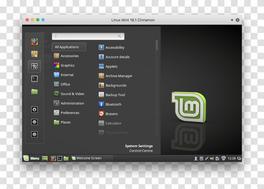 Imagesmint 1 Menu En Linux Mint, Electronics, Computer, Monitor, Screen Transparent Png