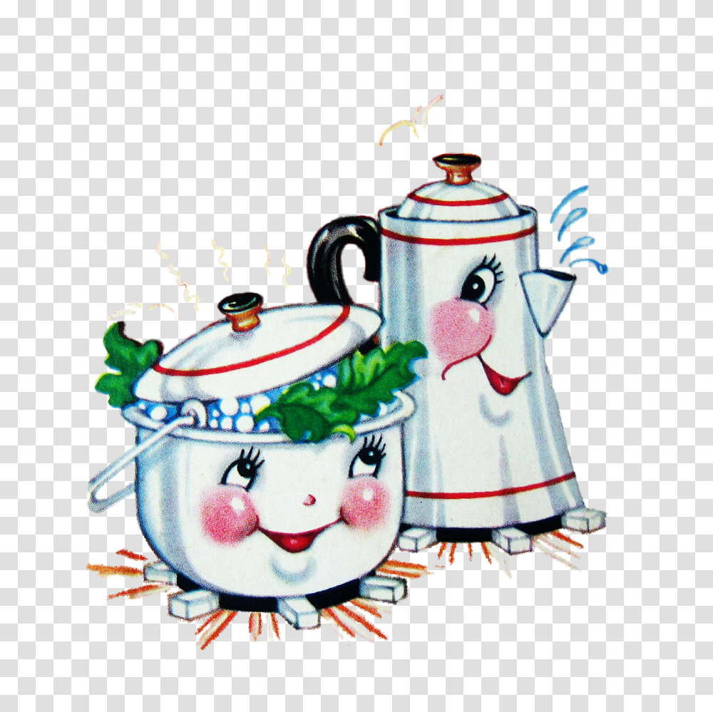 Imagimeris Vintage Kitchen Illustrations, Snowman, Pottery, Teapot Transparent Png