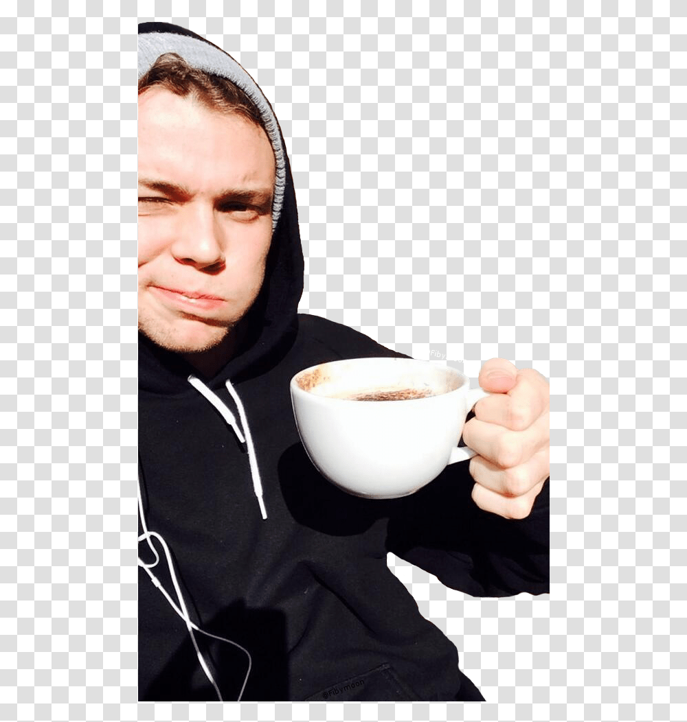 Imagine Ashton Irwin Snapchat, Coffee Cup, Person, Human Transparent Png