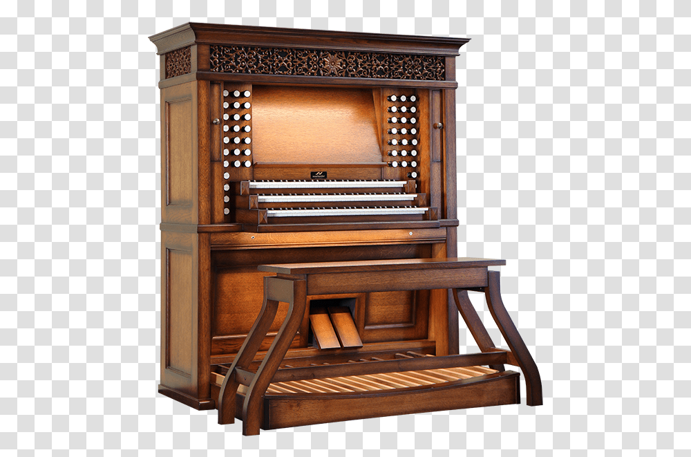 Img 0349 Met Trekregisters Organ Console Hauptwerk, Upright Piano, Leisure Activities, Musical Instrument, Wood Transparent Png