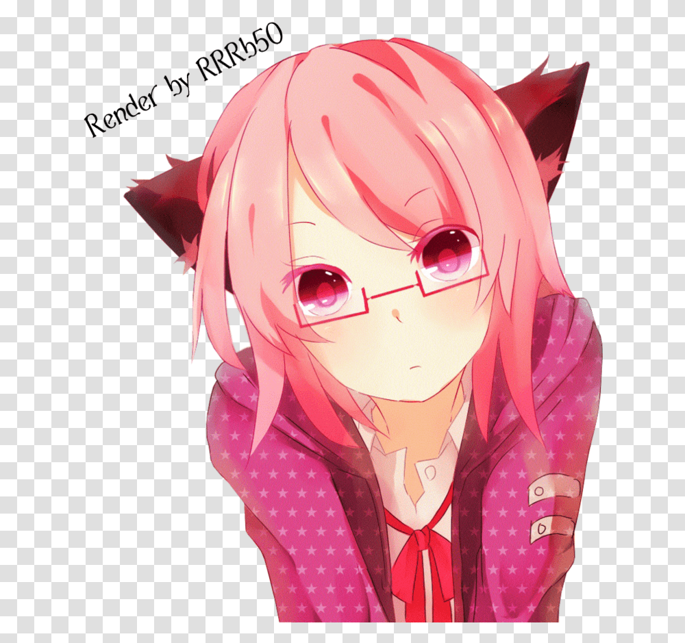 Img Cat Ears Anime Girl With Pink Hair Cat, Manga, Comics, Book, Person Transparent Png