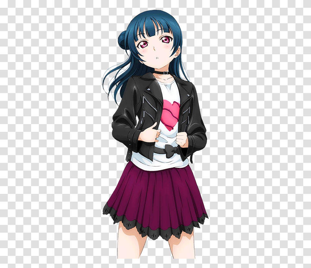 Img Love Live Blue Hair, Skirt, Person, Costume Transparent Png