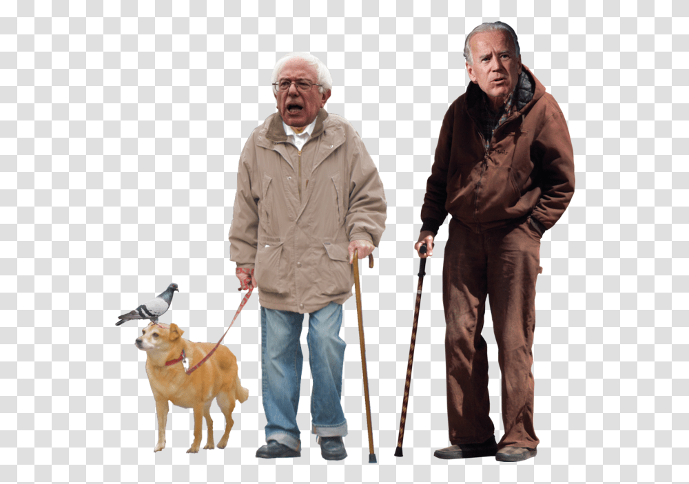 Img Old Guy With Walking Stick, Person, Human, Cane, Dog Transparent Png