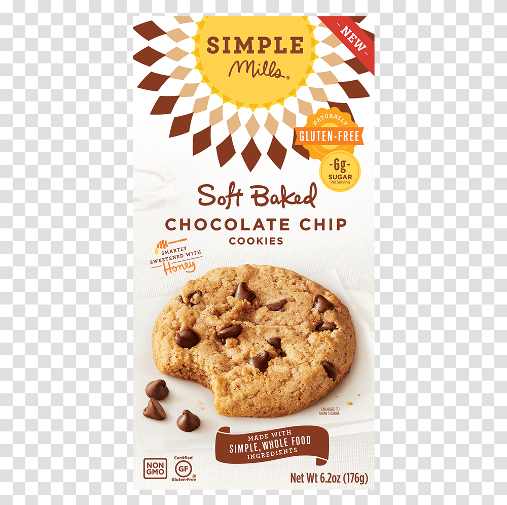 Img Simple Mills Crunchy Chocolate Chip Cookies, Food, Biscuit, Bread, Advertisement Transparent Png