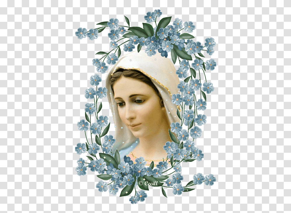 Imgenes De La Virgen Mara Con Flores Blessed Virgin Mary Images Free Hd, Bonnet, Hat, Apparel Transparent Png