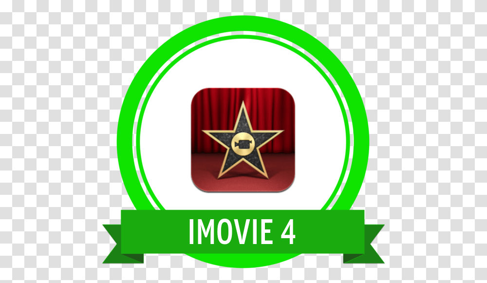 Imovie 4 Credly Ios 6 Imovie Icon, Symbol, Star Symbol, First Aid Transparent Png