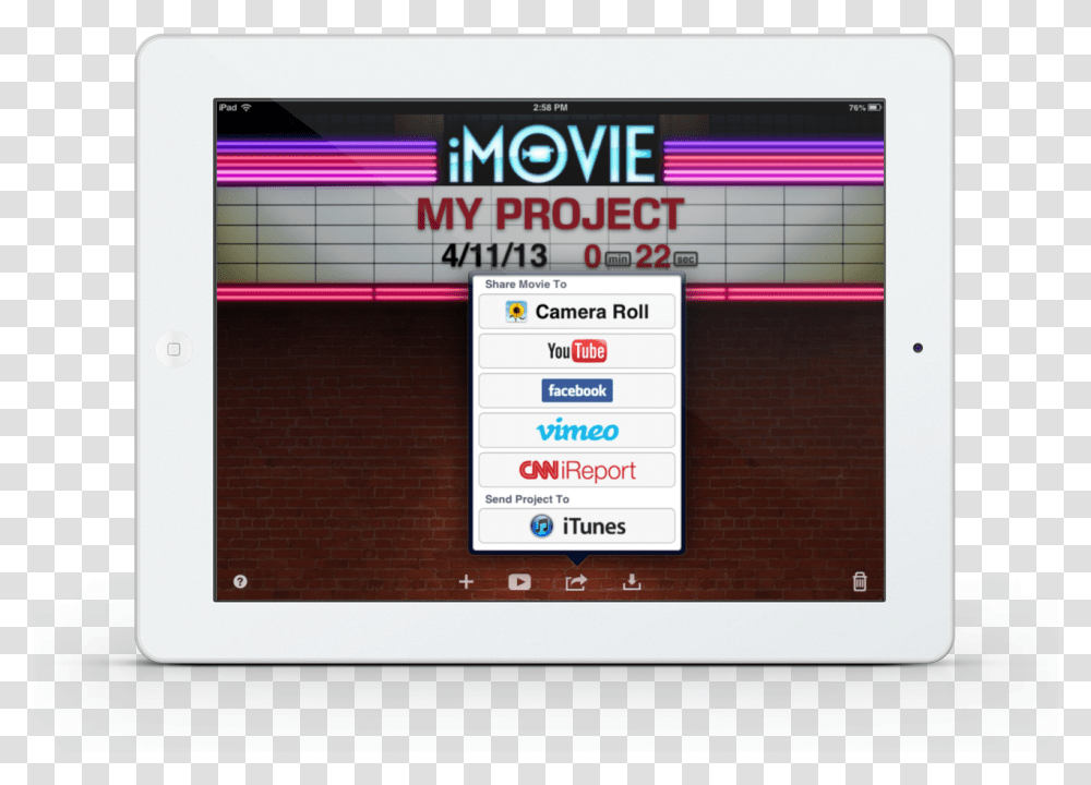 Imovie For Ipad, Electronics, Monitor, Screen, Display Transparent Png