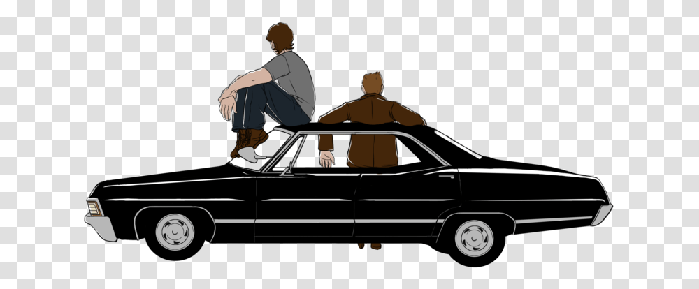 Impala Drawing Dean Sam Supernatural, Person, Car, Vehicle, Transportation Transparent Png
