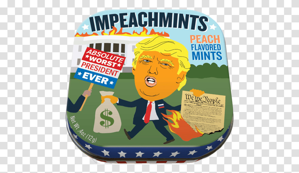 Impeach Mints Trump Impeachmints, Label, Advertisement, Poster Transparent Png