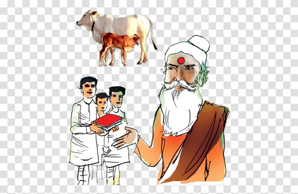 Importance Of Daanam, Person, Face, Cow, People Transparent Png