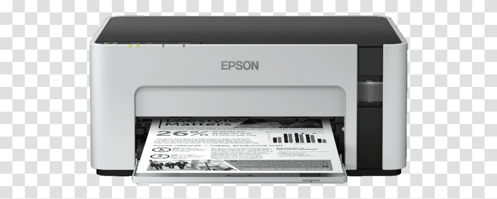 Impresora Epson Ecotank M1120 Monocromatica Inalambrica Epson Black And White Printer, Machine, Electronics, Computer, Hardware Transparent Png
