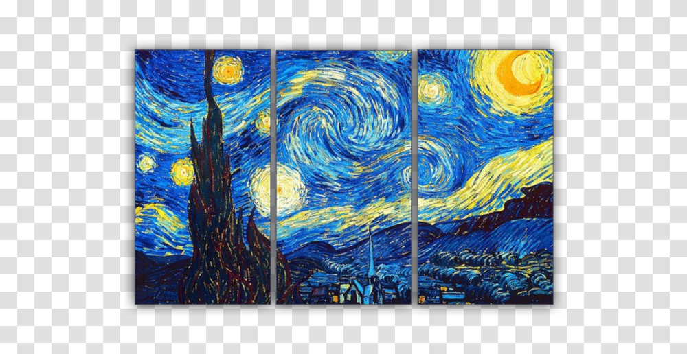 Impressionist Painting Starry Night, Modern Art, Canvas, Stained Glass Transparent Png