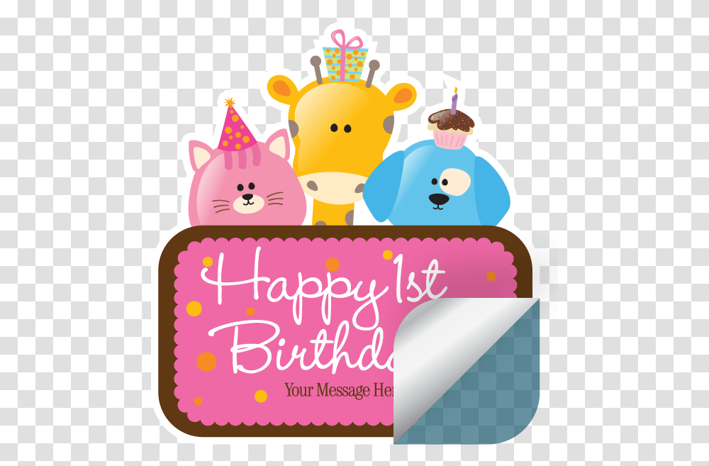 Impresso De Etiquetas Adesivas Rotulo Adesivo Happy 1st Birthday Writing, Birthday Cake, Dessert, Food Transparent Png