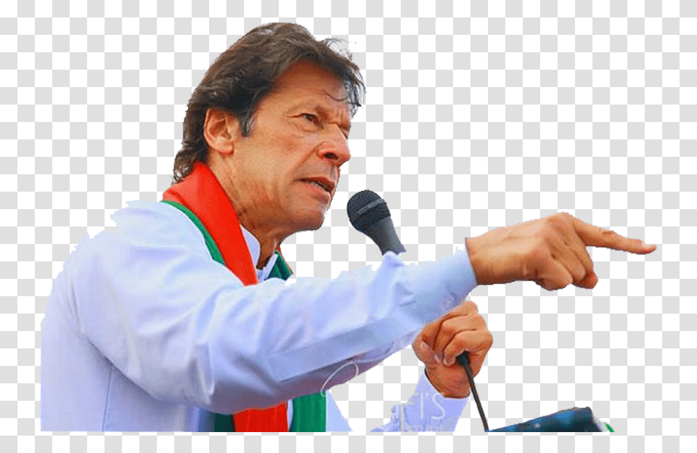 Imran Khan Pti On Stage With Mike Giving Speech Imran Khan Hd, Person, Hand, Finger, Crowd Transparent Png