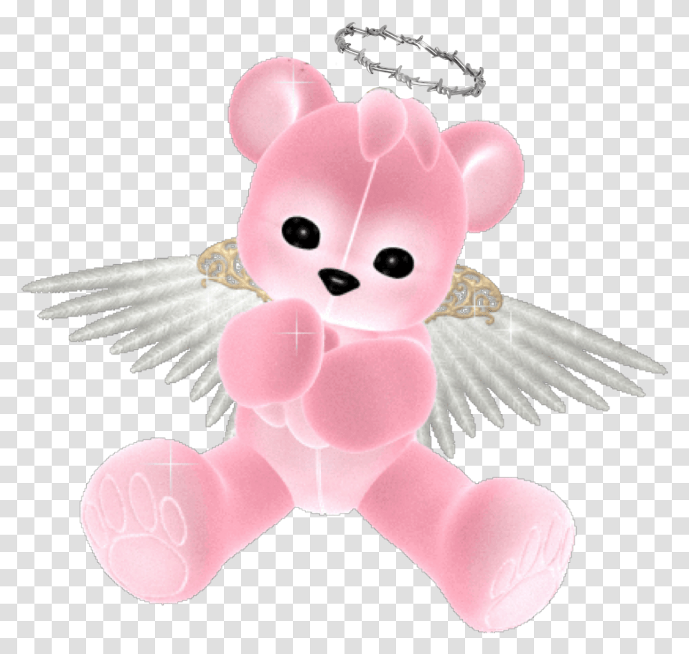 Розовый медведь с крыльями