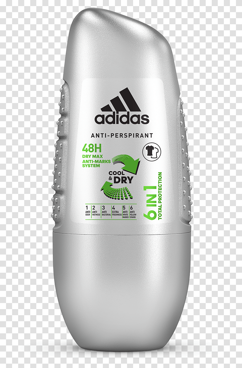 In 1 Anti Perspirant Roll On For Him Adidas, Bottle, Cosmetics, Shaker, Aftershave Transparent Png