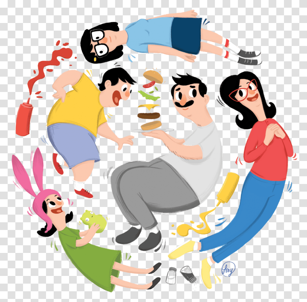 In Celebration Of Bobs Burgers Emmy Nomination This Cartoon, Person, People, Video Gaming Transparent Png