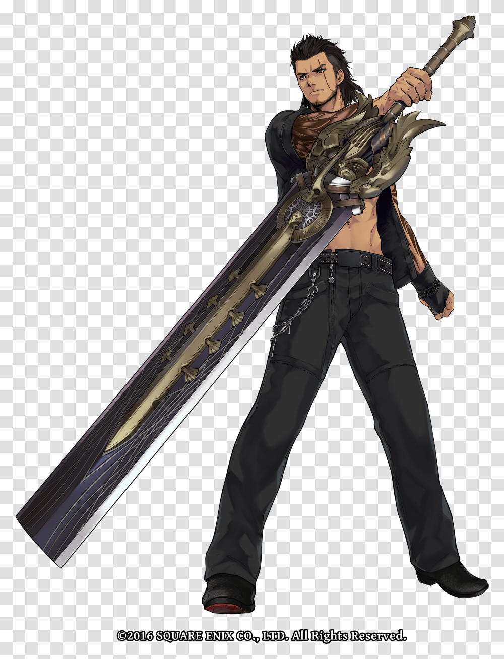 In Defense Prince Noctis And His Companions Drew Theirs Final Fantasy Xv Gladiolus Weapon, Blade, Weaponry, Sword, Person Transparent Png