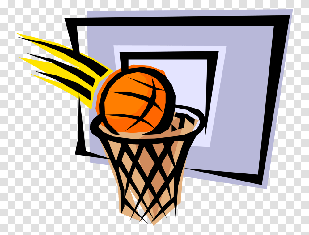 In Hoop For Two Basketball In Net Clipart, Bucket, Sphere, Shopping Basket Transparent Png