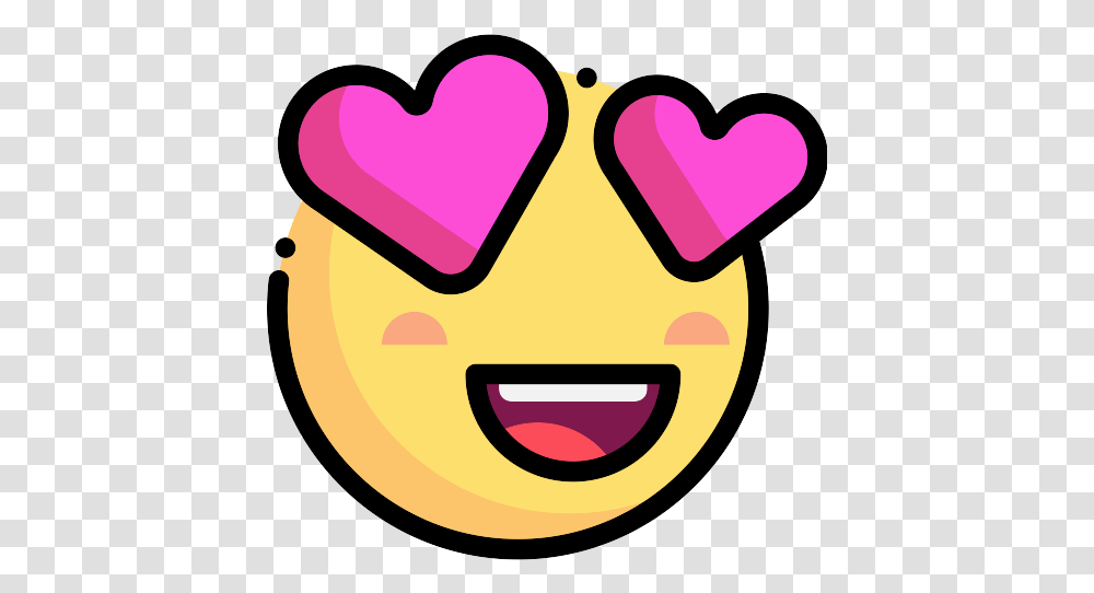 In Love Emoji Icon, Label, Text, Heart, Pac Man Transparent Png