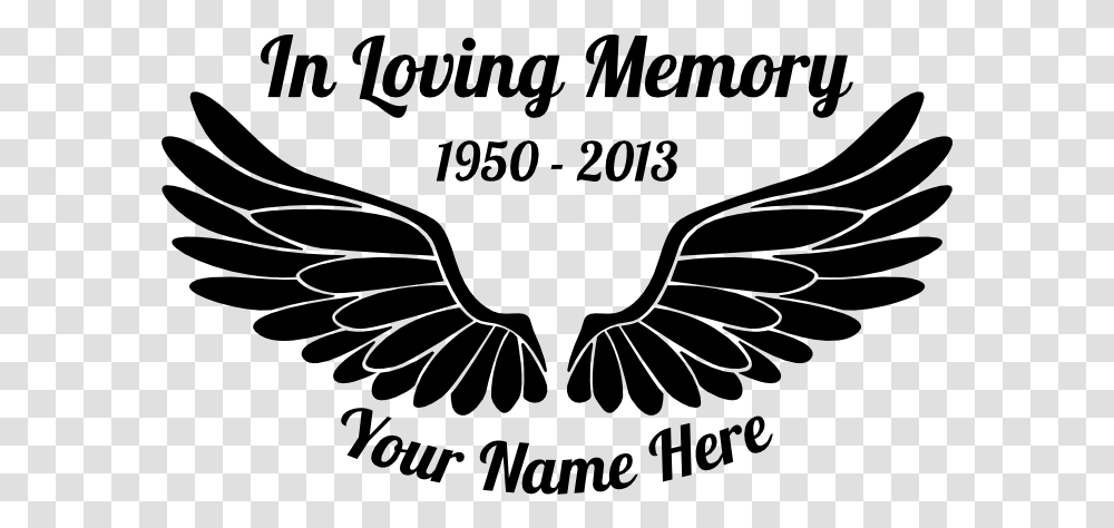 In Loving Memory Angel Wings Sticker Memory Of Angel Wings, Gray, World Of Warcraft Transparent Png
