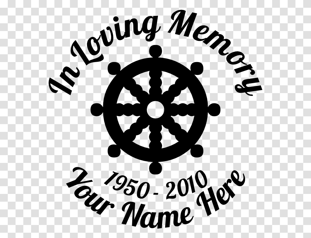 In Loving Memory Boat Steering Wheel Sticker Circle, Gray, World Of Warcraft Transparent Png