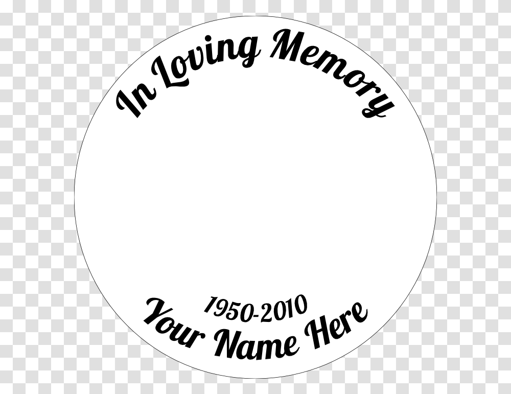 In Loving Memory Circle Sticker Circle, Label, Text, Word, Symbol Transparent Png