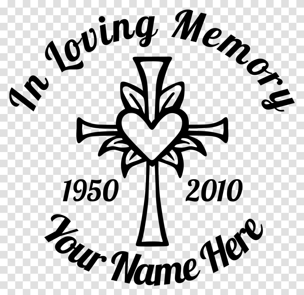In Loving Memory Cross With Heart Sticker Designer Loving Memory Of Svg, Gray, World Of Warcraft Transparent Png