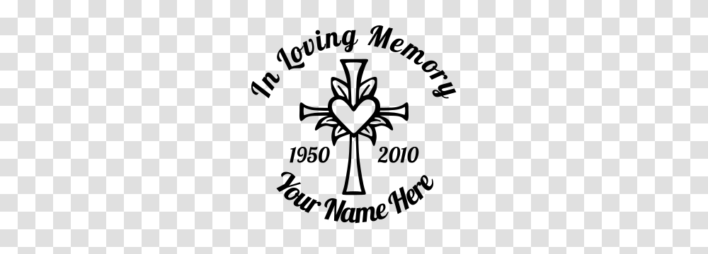 In Loving Memory Cross With Heart Sticker, Gray, World Of Warcraft Transparent Png