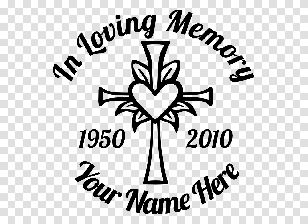In Loving Memory Cross With Heart Sticker Loving Memory Of Svg, Gray, World Of Warcraft Transparent Png