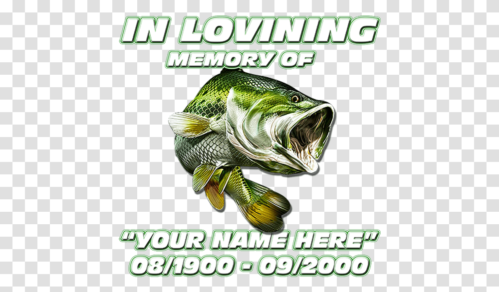 In Loving Memory Fishing Decal Big Mouth Bass, Animal, Bird, Word, Water Transparent Png