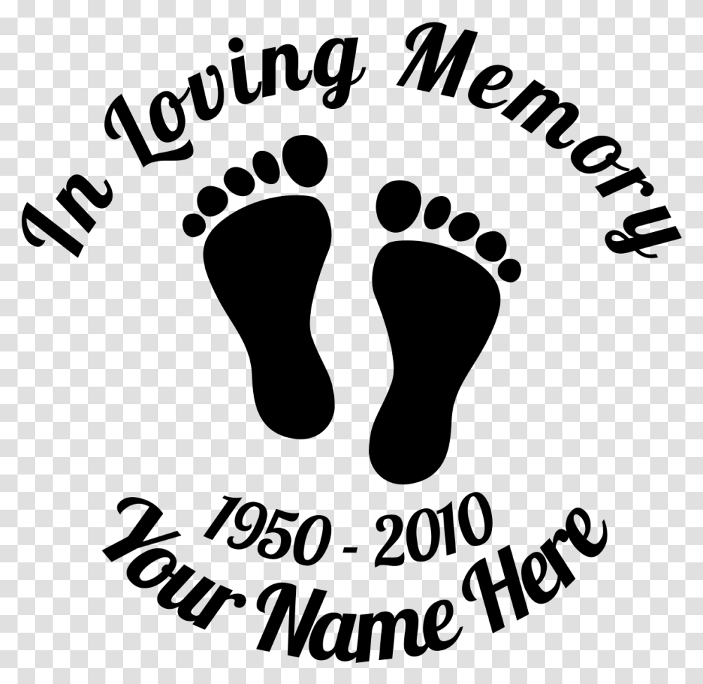 In Loving Memory Footprints Baby Feet Print Clipart Loving Memory Baby, Gray, World Of Warcraft Transparent Png