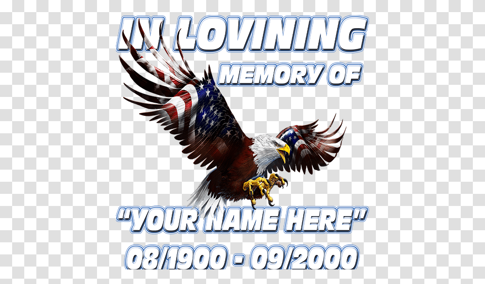 In Loving Memory Patriot Eagle Decal Golden Eagle, Bird, Animal, Bald Eagle, Poster Transparent Png