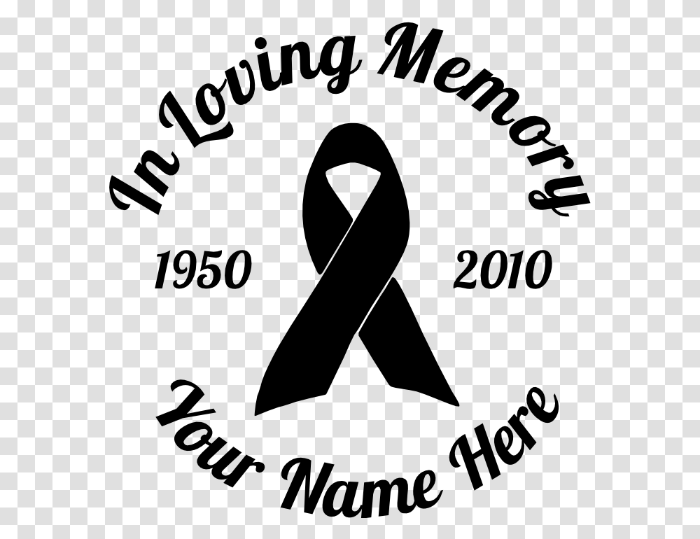 In Loving Memory Ribbon Sticker Calligraphy, Gray, World Of Warcraft Transparent Png