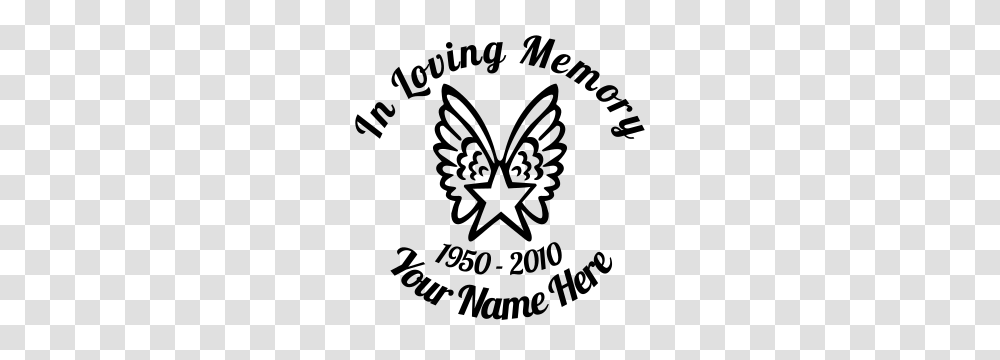 In Loving Memory Star With Wings Sticker, Gray, World Of Warcraft Transparent Png
