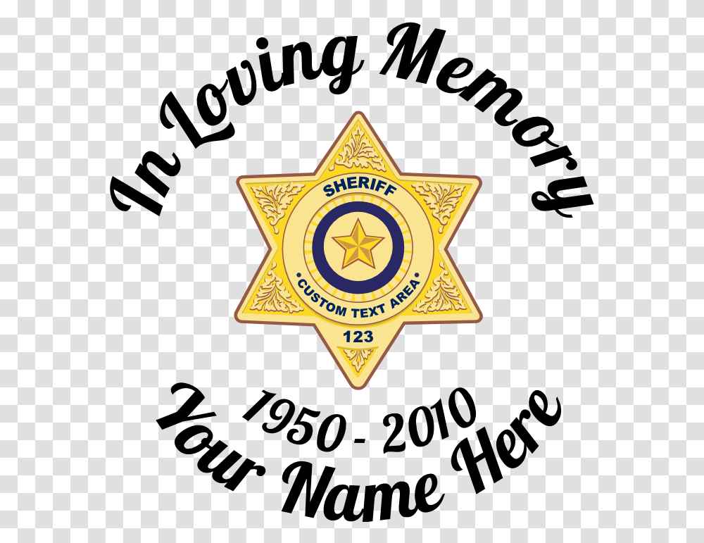 In Loving Memory Sticker Sheriff Badge Emblem, Symbol, Logo, Trademark, Star Symbol Transparent Png