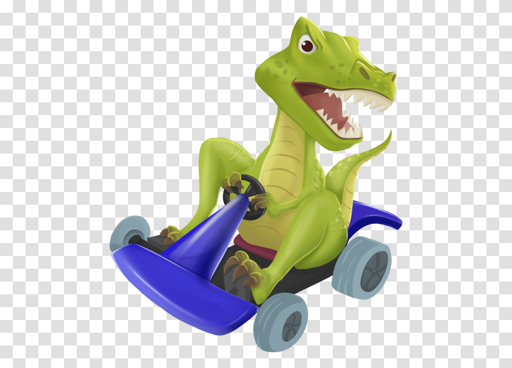 In The Book The Tyrannosaurs Rex Rides In A Race Car Nile Crocodile, Toy, Dinosaur, Reptile, Animal Transparent Png