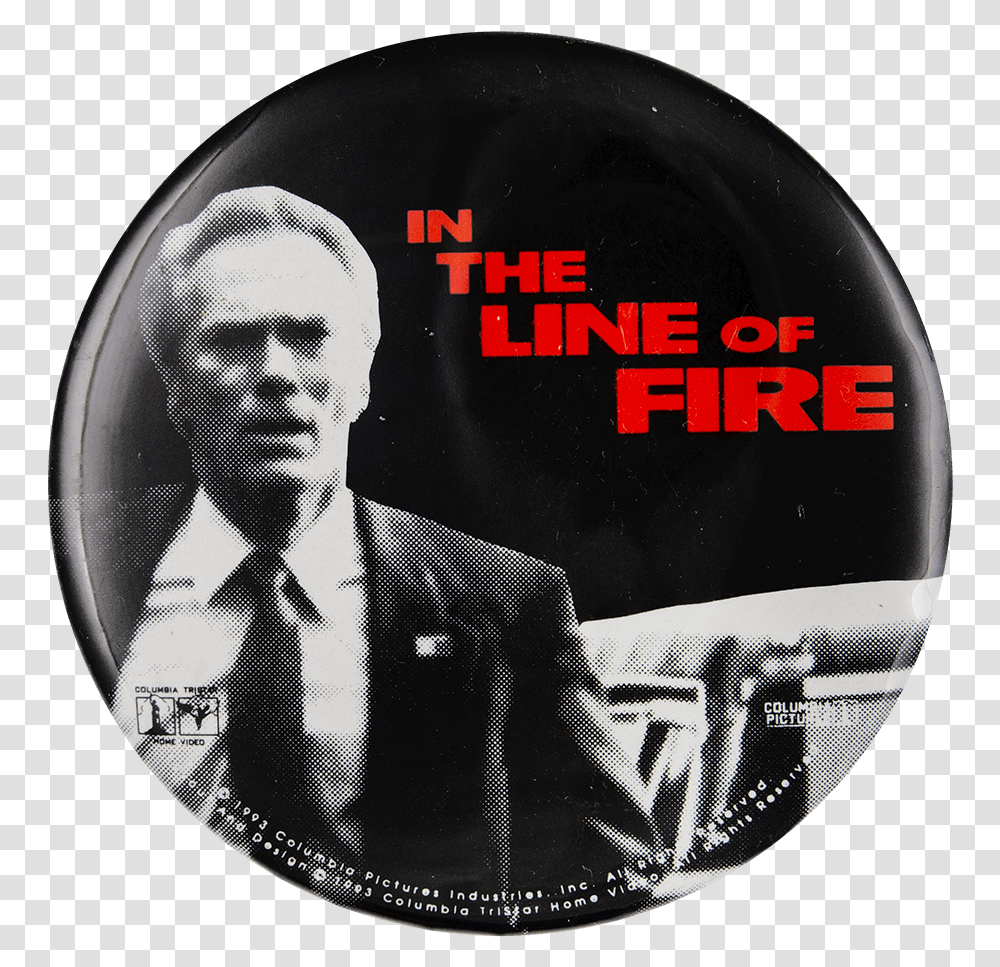 In The Line Of Fire Entertainment Button Museum Line Of Fire, Word, Helmet, Disk Transparent Png
